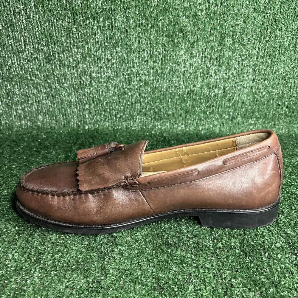 Weejuns Kiltie Tassel Loafer Mens 11.5 D Brown Leather Preppy Classic *See Pics*